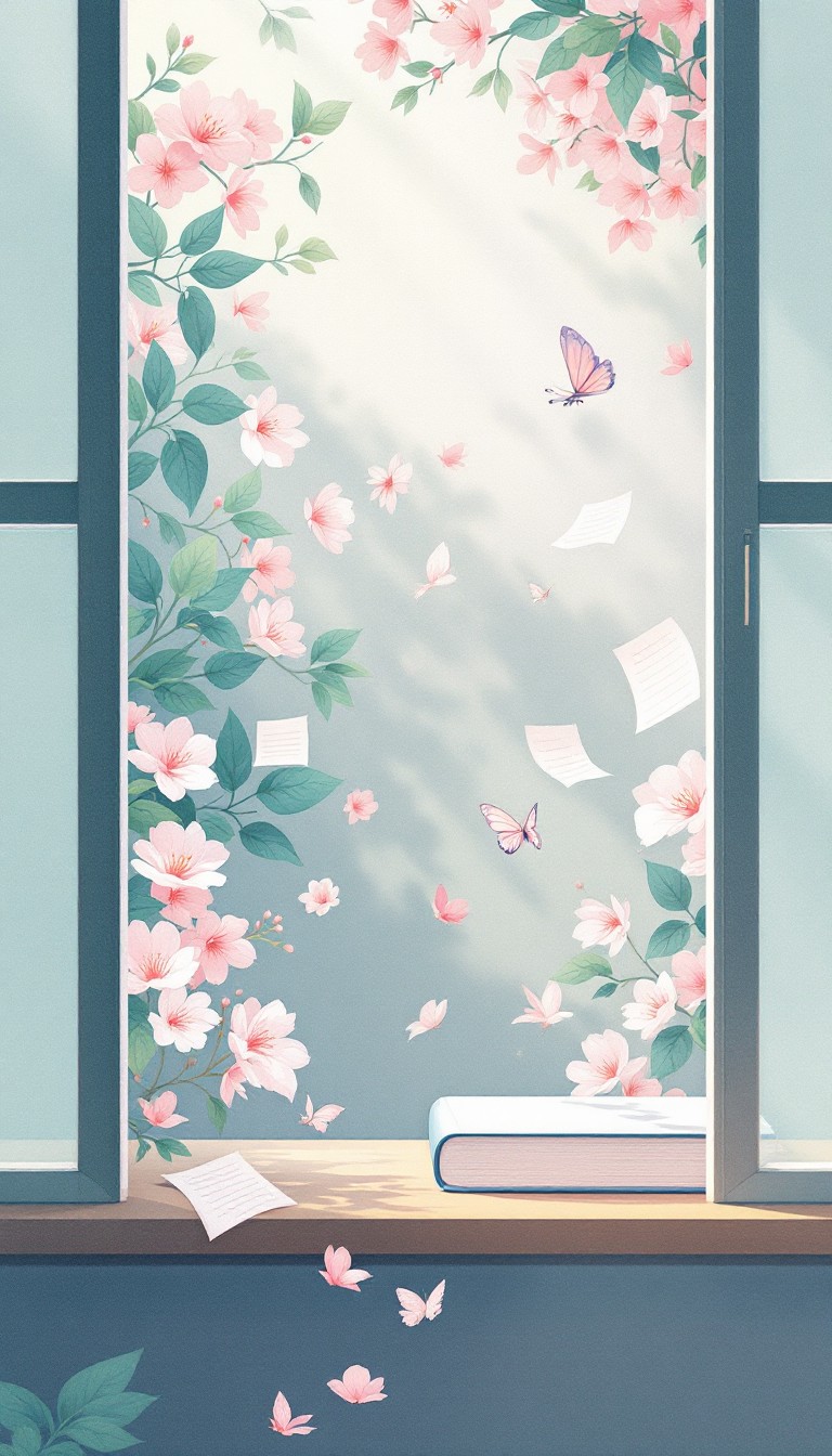 Free Blossoming Study Window Image - Window, Blossoms, Butterflies ...