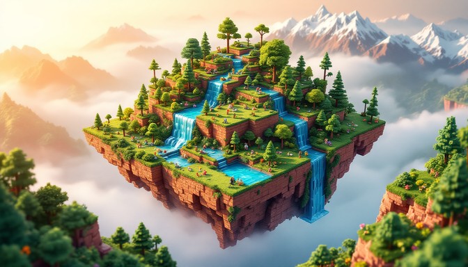 Free Floating Voxel Paradise Image - Voxel, Blocky, Floating | Download ...