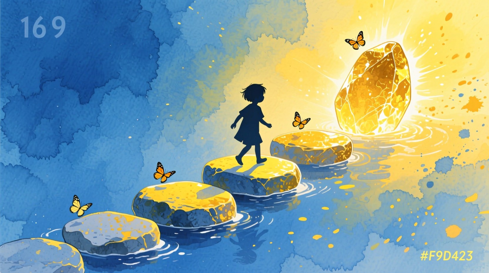 Free Ascending Golden Path Image - Watercolor, Silhouette, Journey ...