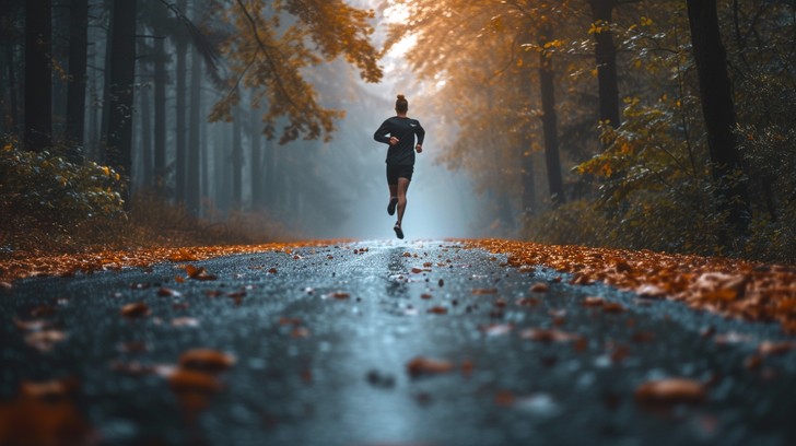 Rustled Moving Free Jogger in Autumn Image - Runner, Autumn, Fog | Download at StockCake