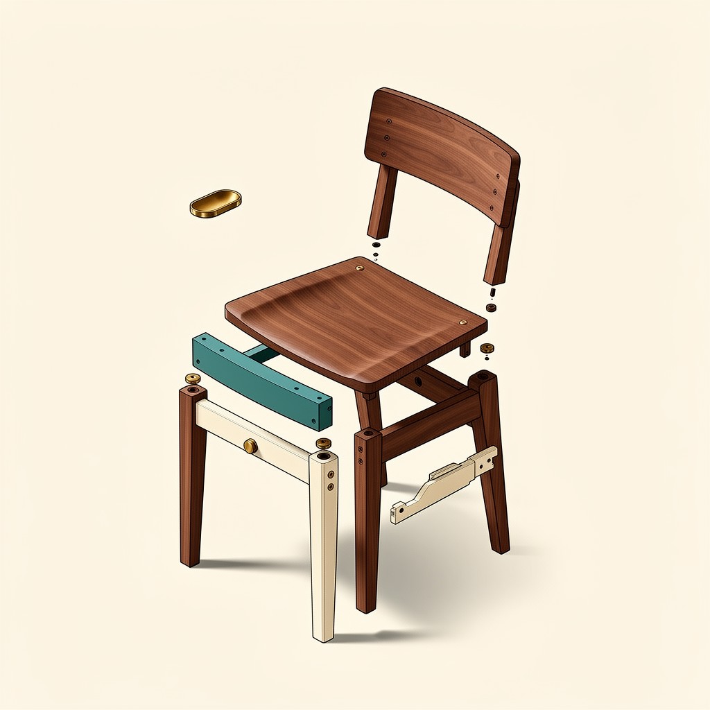 Free Deconstructed Chair Study Image - Chair, Furniture, Isometric ...