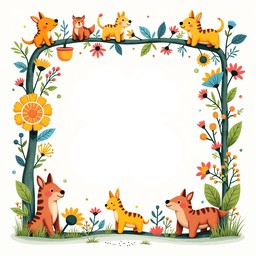 Free Playful Animal Frame Image - Whimsical, Frame, Animals | Download ...
