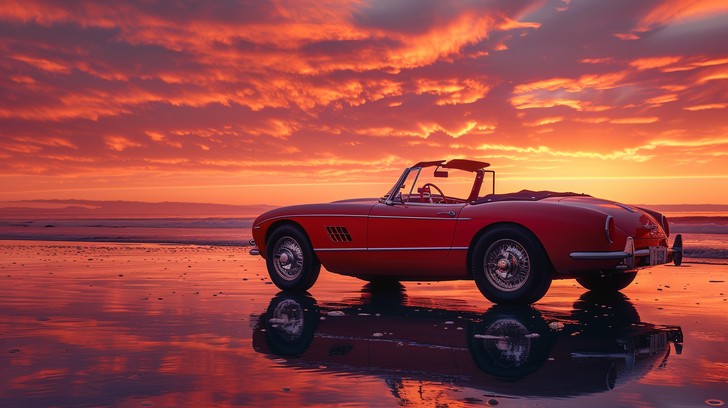 Free Sunset Beach Drive Image - Sunset, Beach, Car | Download at StockCake