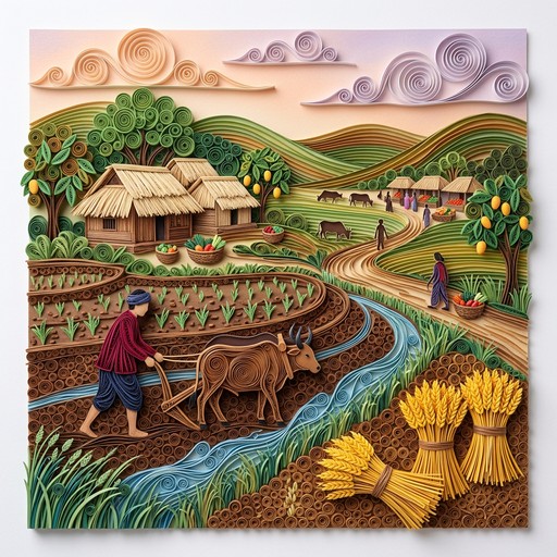 Papercraft Rural Area Making Diy Free Rural Farm Diorama Image - Diorama, Papercraft, Farming | Download ...