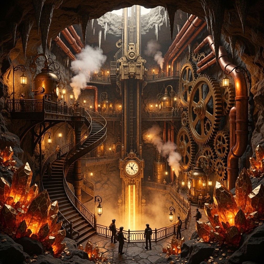 Free Steampunk Mining Depths Image - Steampunk, Underground, Cave ...