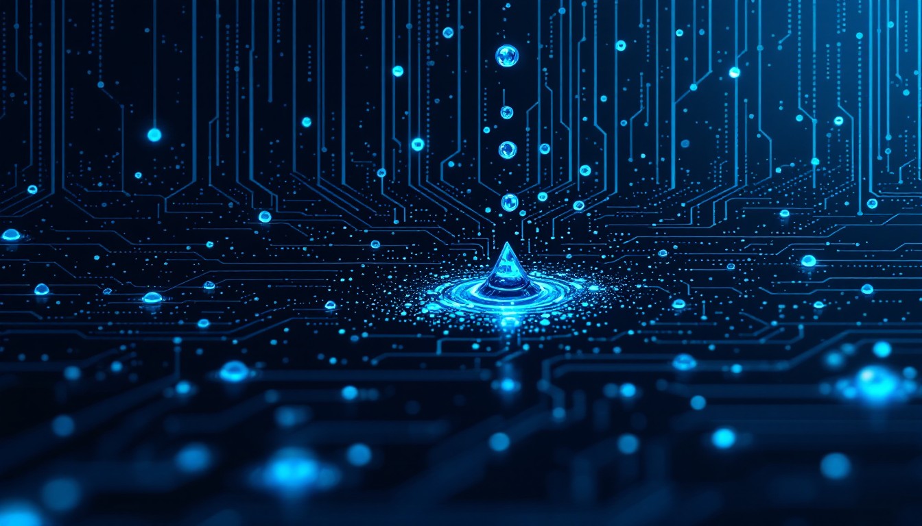Free Digital Water Flows Image - Cyberpunk, Pixel, Cyan | Download at ...