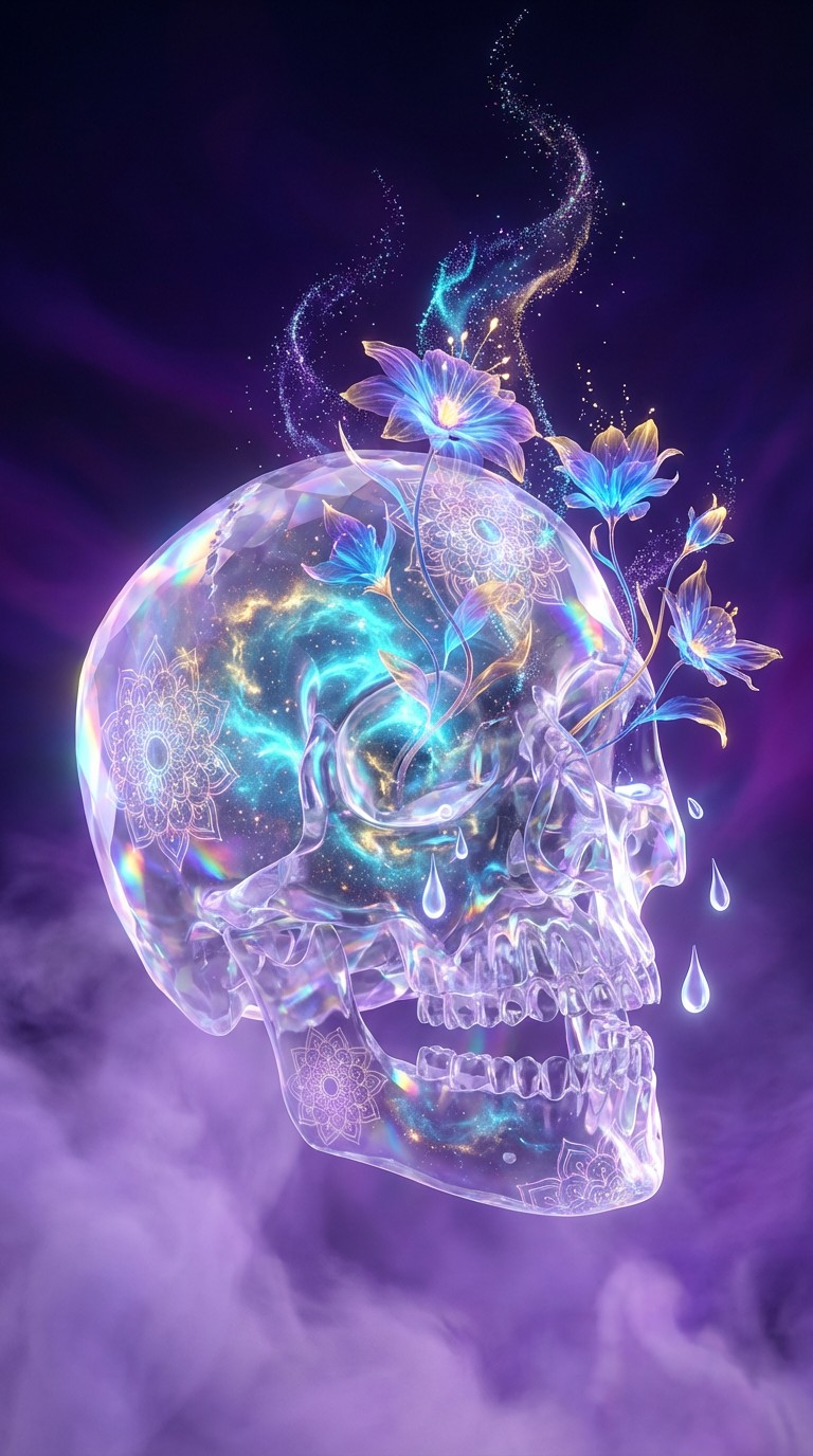 Free Mystical Glowing Skull Image - Skull, Crystal, Cosmic | Download ...