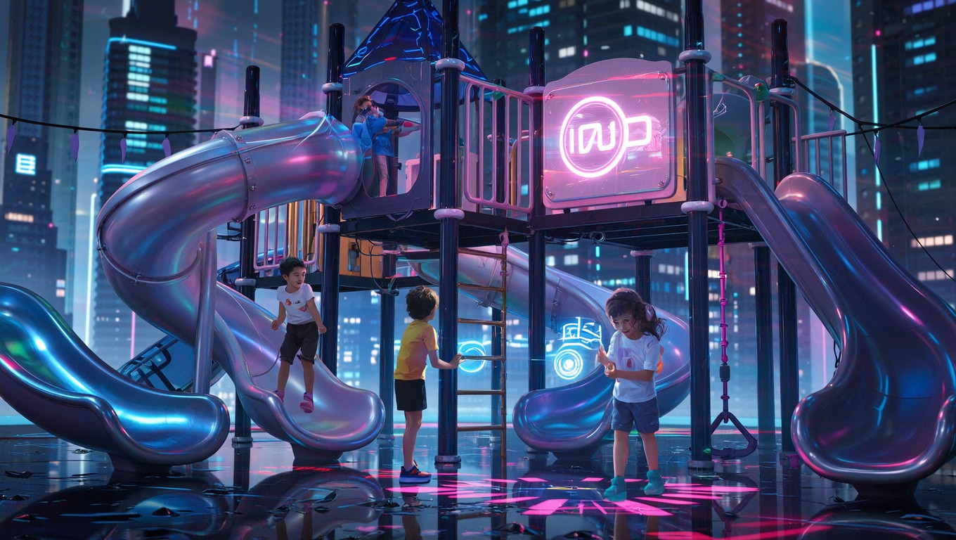 Free Neon Playground Dreams Image - Cyberpunk, Children, Neon ...