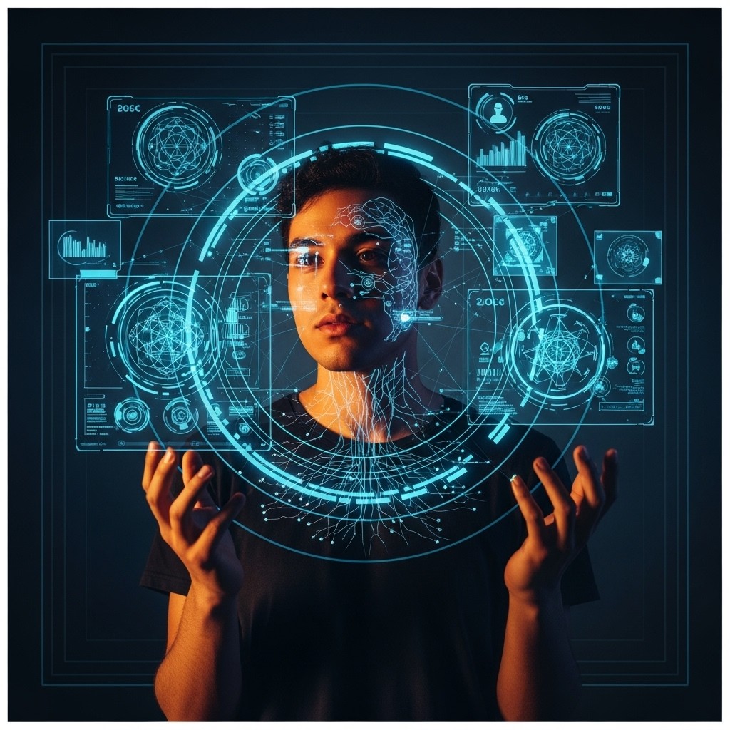 Free Digital Human Interface Image - Futuristic, Holographic ...
