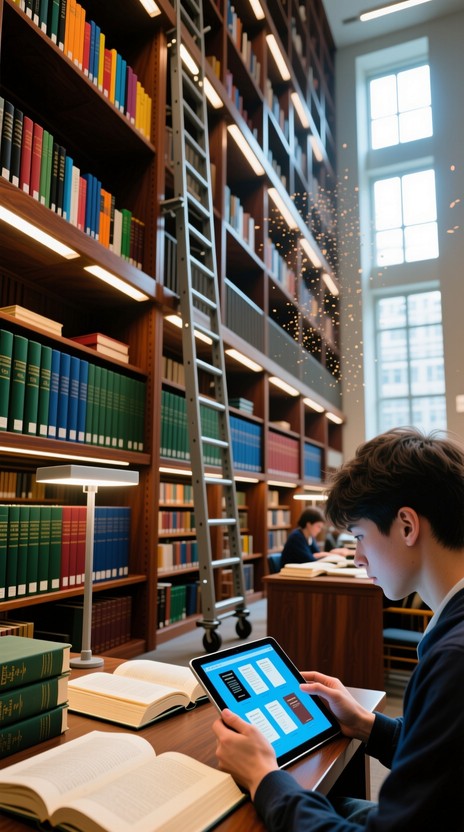 Free Knowledge Meets Technology Photo - Library, Student, Books ...