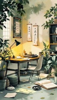 Free Peaceful Study Haven Image - Lofi, Minimalist, Desk | Download at ...