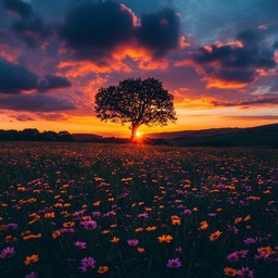 Free Sunset flower field Image - Sunset, Nature, Wildflowers | Download ...