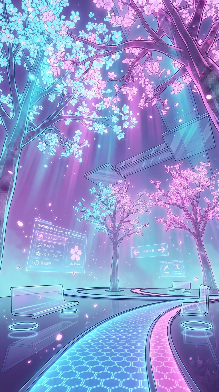 Free Futuristic Cherry Blossoms Image - Anime, Futuristic, Holographic ...