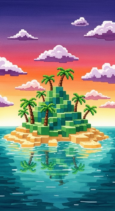 Free Pixel Paradise Island Image - Pixelart, Watercolor, Retro ...