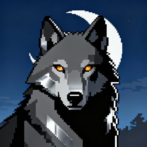 Free Pixel Wolf Portrait Image - Wolf, Pixel, Art | Download at StockCake