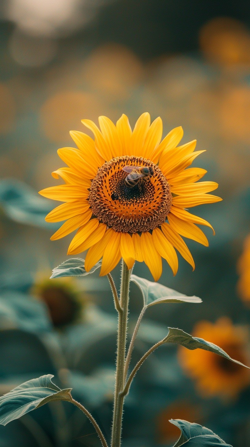 Free Sunflower with Bee Photo - Sunflower, Bee, Bloom | Download at ...