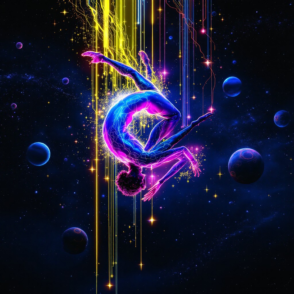 Free Cosmic Neon Acrobat Image - Acrobat, Cyberpunk, Neon | Download at ...