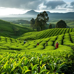 Colorful Tea Land Free Verdant Tea Fields Image - Tea, Fields, Workers | Download at ...