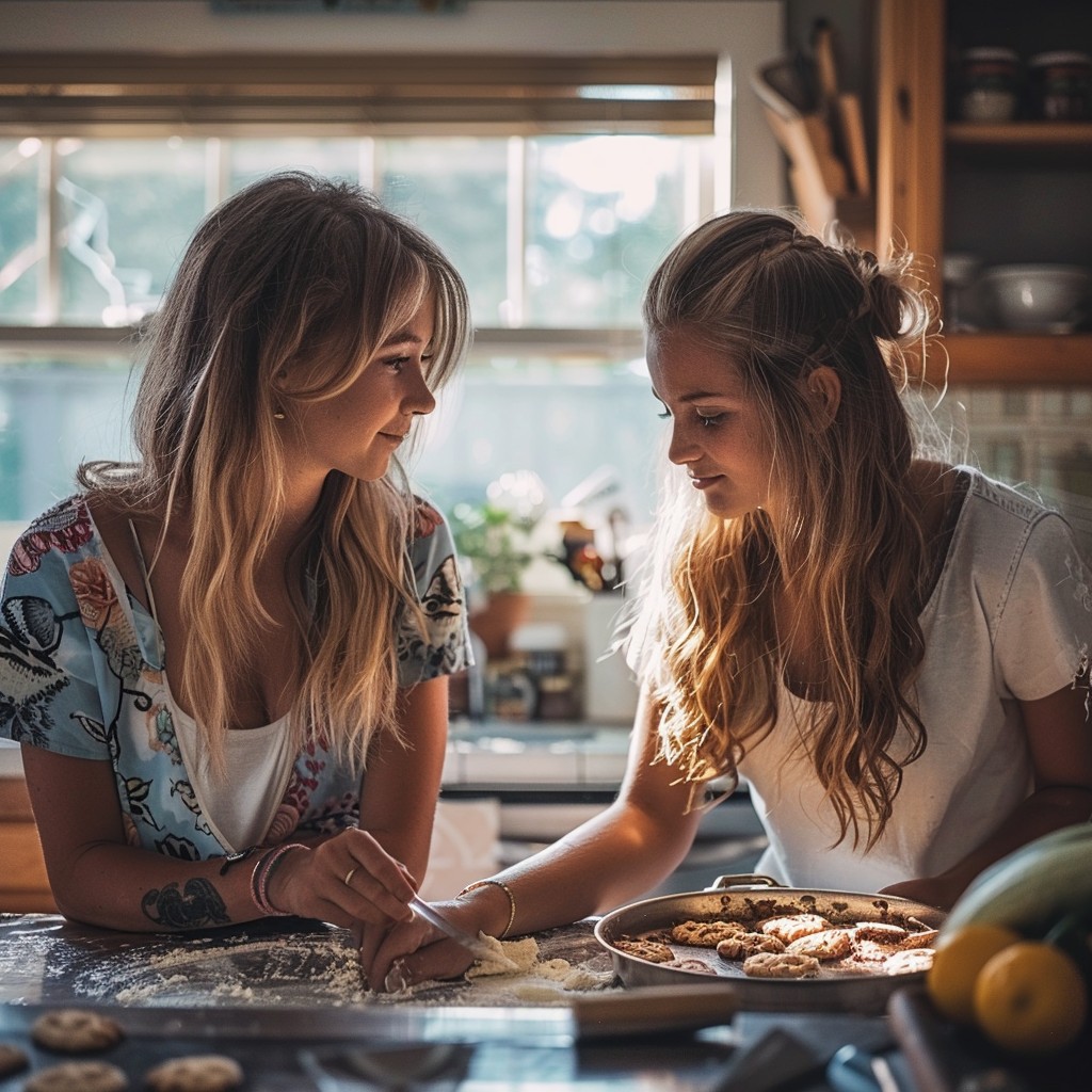 Free Baking Together Joyfully Image - Baking, Friends, Kitchen ...