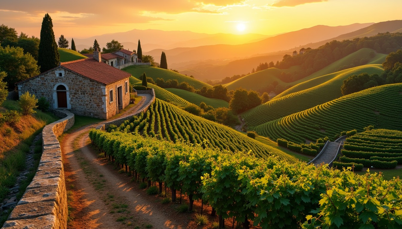 Free Golden vineyard sunset Image - Vineyard, Sunset, Terraced ...