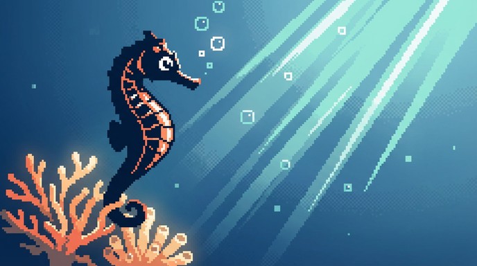Free Underwater Pixel Art Image - Seahorse, Pixel, Art | Download at ...