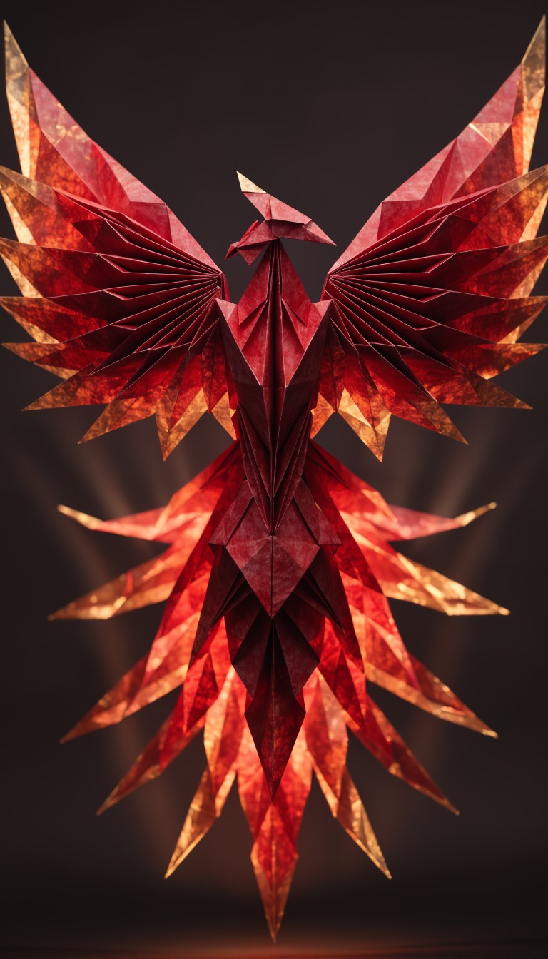 Free Crimson Phoenix Rising Image - Origami, Phoenix, Firebird ...