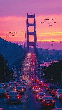 Free Sunset Bridge View Image - Sunset, Bridge, Skyline | Download at ...