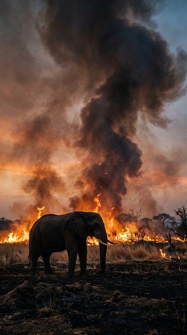 Free Resilience Through Fire Image - Elephant, Wildlife, Fire ...