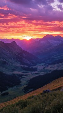 Free Sunset mountain view Image - Sunset, Mountains, Valley | Download ...