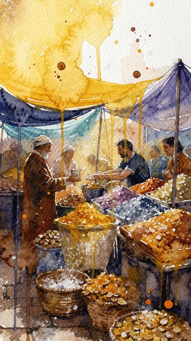 Abstract Merchant Free Abstract Bazaar Colors Image - Watercolor, Abstract, Marketplace ...