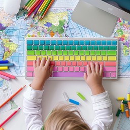 Typing Learning Color Free Colorful Keyboard Typing Image - Keyboard, Colorful, Child ...