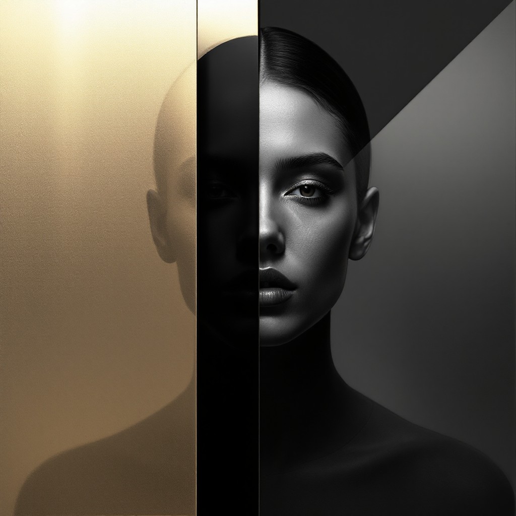 Free Split Material Portrait Image - Minimal, Portrait, Geometric ...