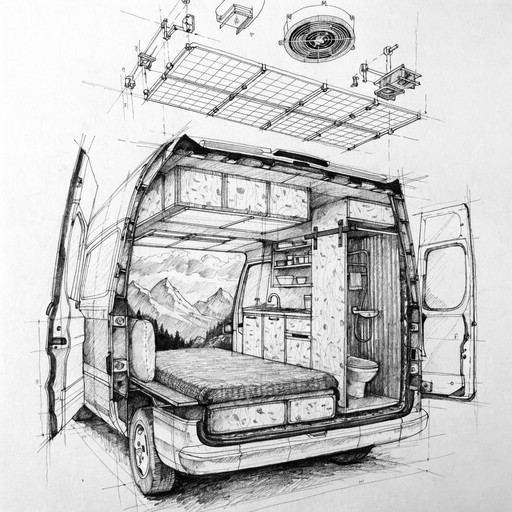 Free Van Conversion Sketch Image - Van, Camper, Interior | Download at ...