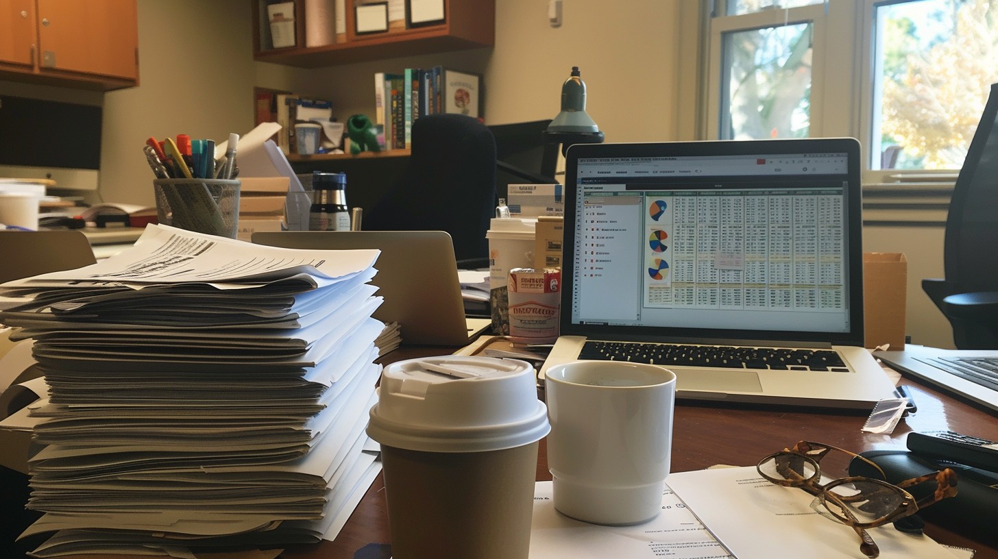 Free Busy work desk Image - Office, Desk, Paperwork | Download at StockCake