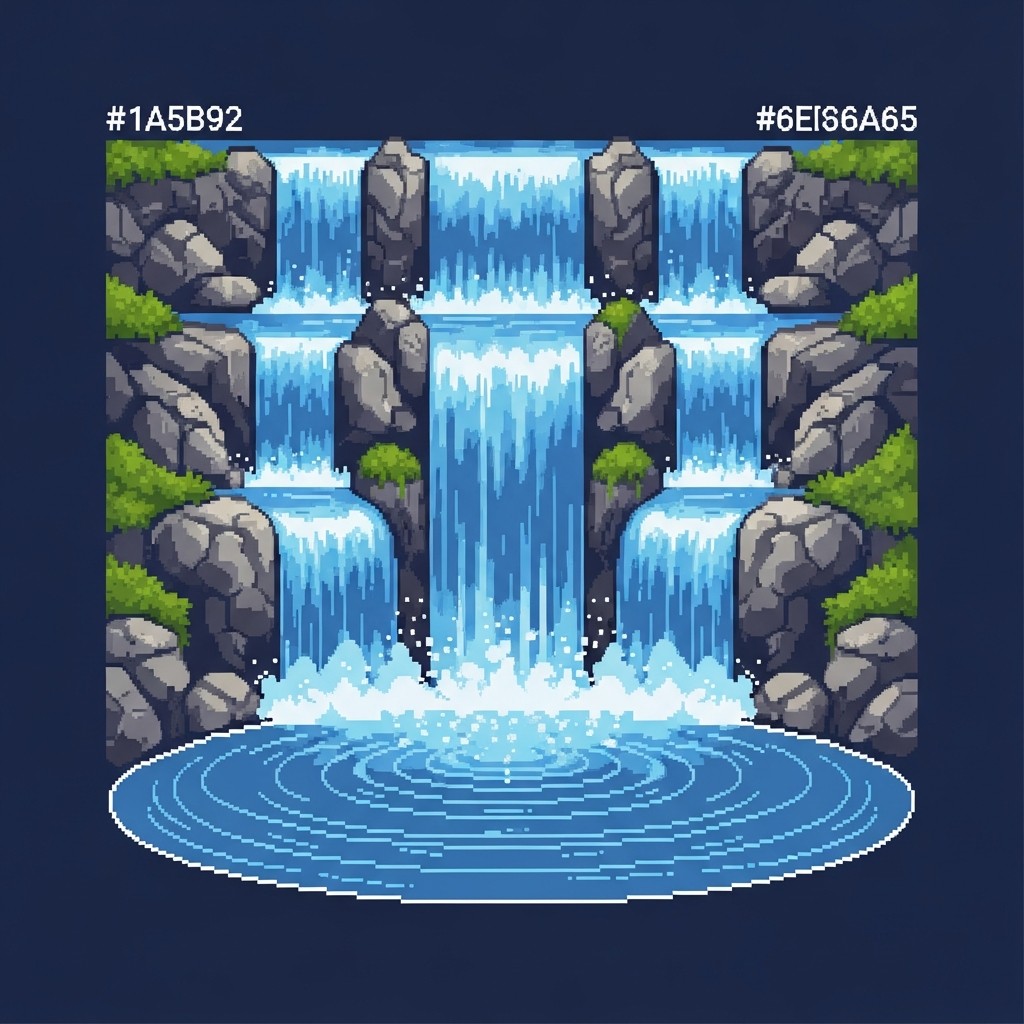 Free Pixel Waterfall Cascade Image - Waterfall, Pixel, Art | Download ...