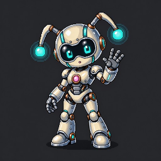 Download Waving Pixel Robot Stock Images for Free | StockCake