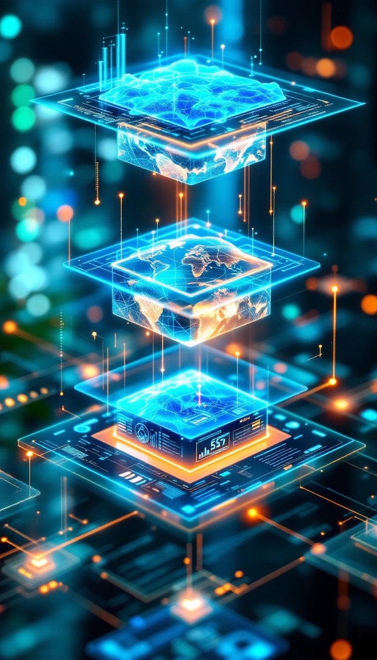Free Floating Digital Layers Image - Holographic, Digital, Interface ...