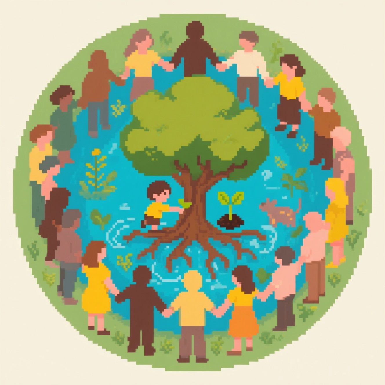 Free Connected Earth Community Image - Pixel, Tree, Community ...