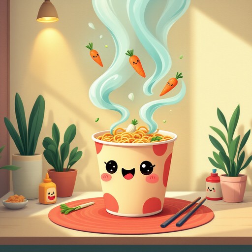 Free Happy Noodle Magic Image - Illustration, Kawaii, Noodles ...