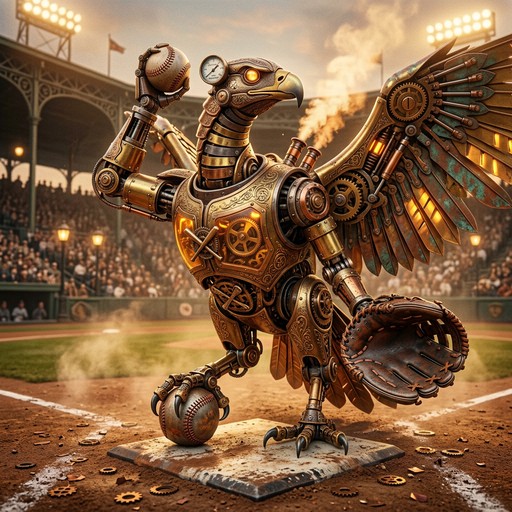 Free Steampunk Baseball Eagle Image - Steampunk, Eagle, Mechanical ...