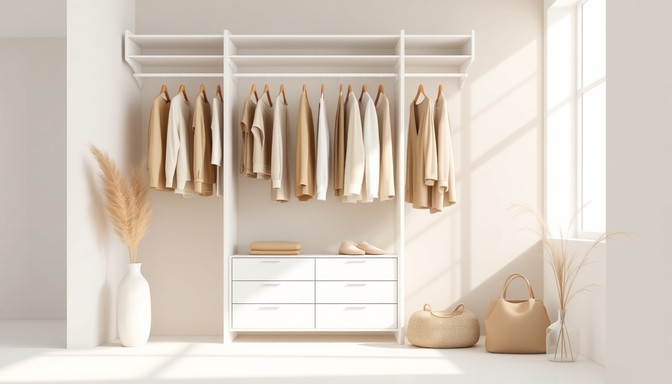 Free Minimalist Closet Organization Image - Minimalist, Wardrobe ...