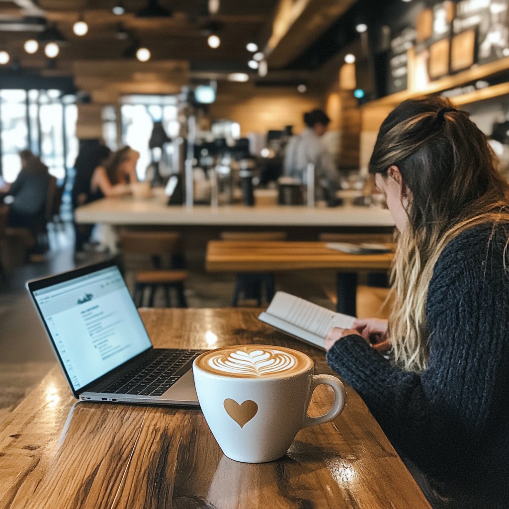 Free Cafe study session Image - Cafe, Study, Laptop | Download at StockCake