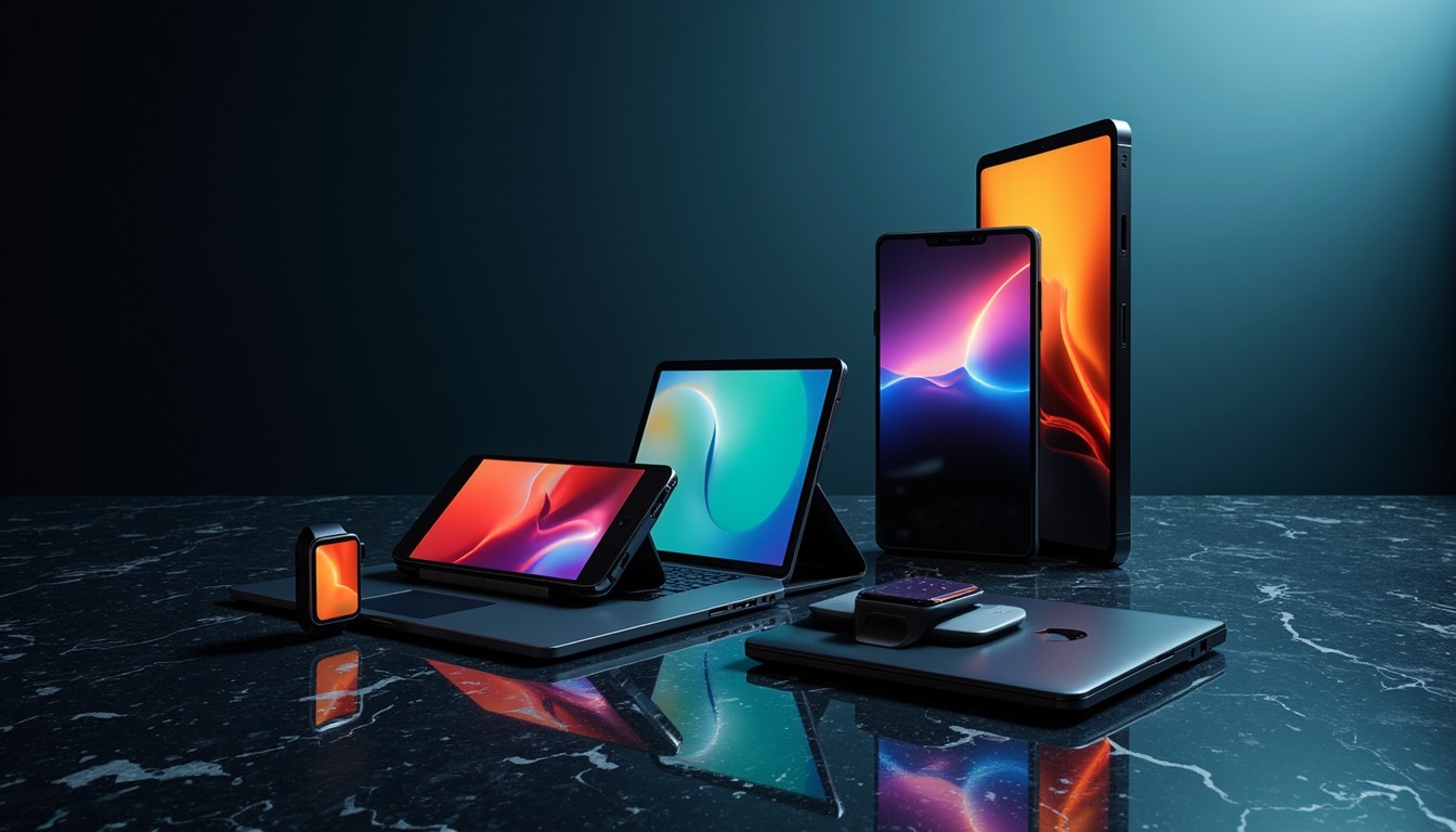 Free Connected Digital Ecosystem Image - Technology, Devices, Marble ...