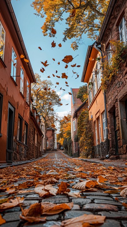 Free Autumn Leaves Falling Image - Autumn, Leaves, Cobblestone ...