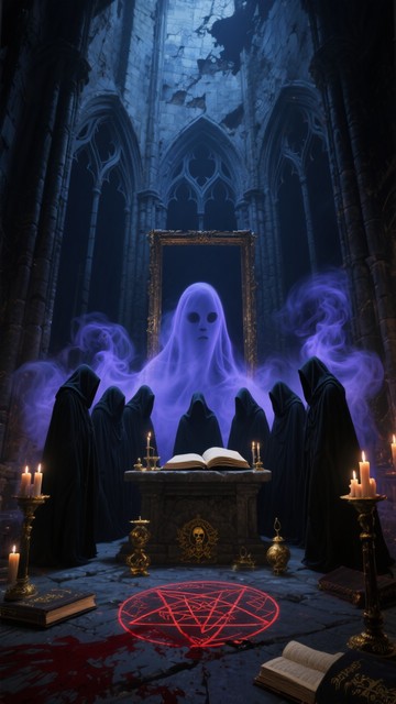 Grim Ritual Free Gothic Grimoire Ritual Image - Gothic, Cathedral, Hooded ...