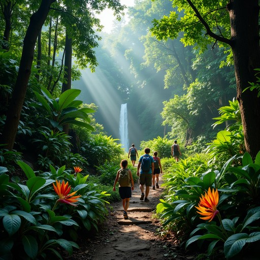 Waterfall Tracker Free Tropical Waterfall Trek Image - Rainforest, Waterfall, Hiking ...