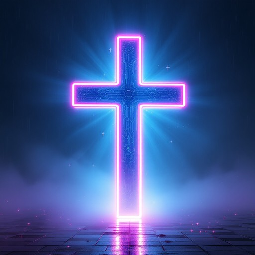Free Digital Sacred Light Image - Cyberpunk, Holographic, Cross ...