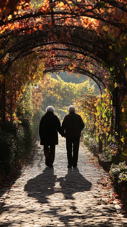 Free Autumnal Walk Together Image - Autumn, Leaf-arched, Pathway ...