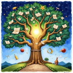 Free Illuminated Academic Tree Image - Tree, Knowledge, Watercolor ...