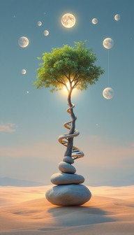 Free Desert Tree Balance Image - Desert, Tree, Moon | Download at StockCake